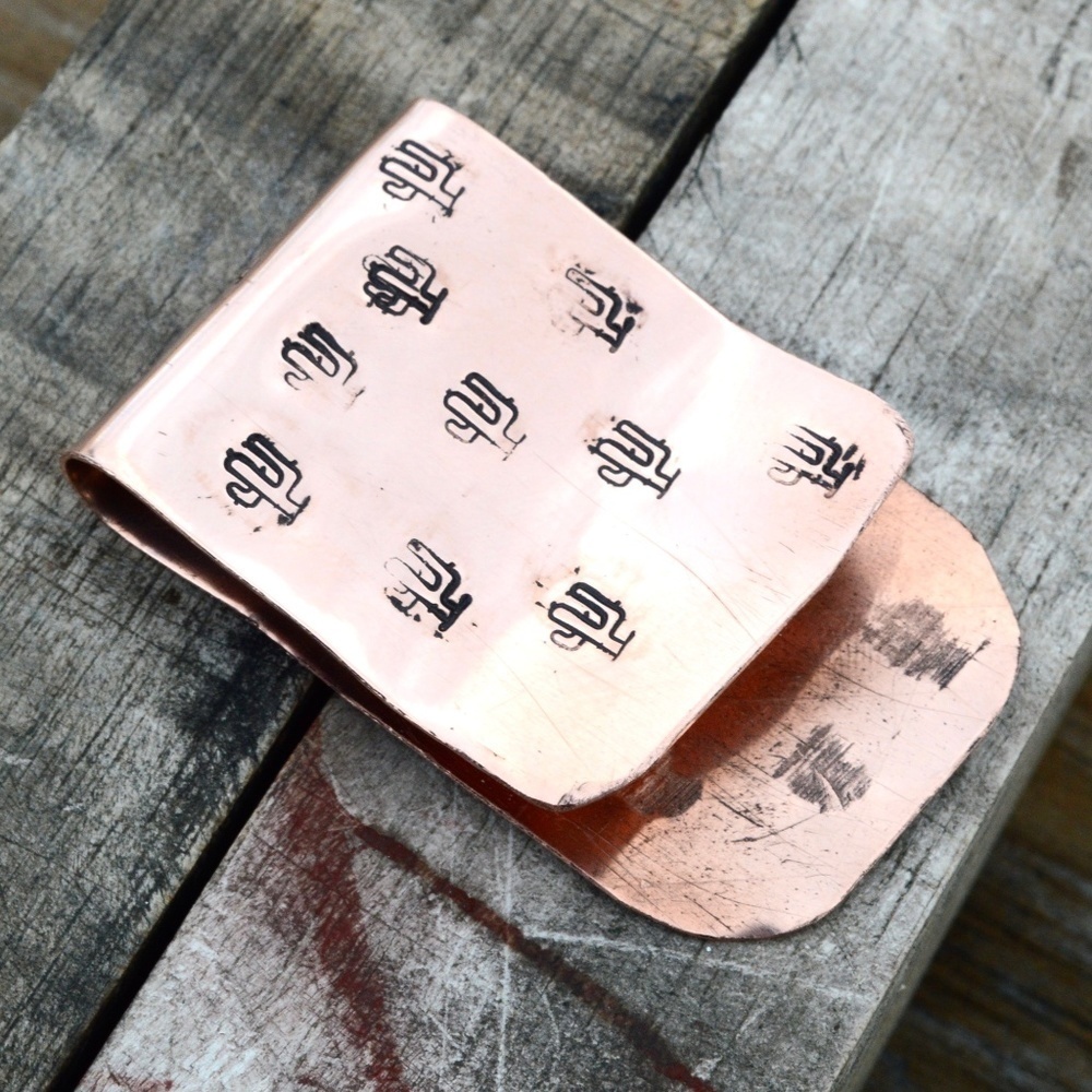 Saguaro Cactus Arizona Money Clip Solid Copper Men Gift Usher Southwestern